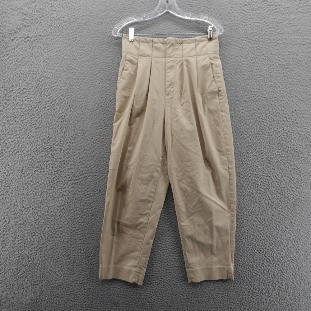 Banana Republic‎ Pleated Chino Pants Size 6 Khaki Cotton Stretch Women Casual